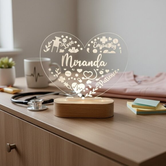 Nurse Personalized Night Light | Custom Medical Gift for Doctors & Surgeons - Picture 8 of 8